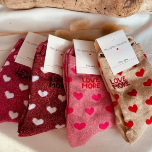 Chaussettes paillettes Love More